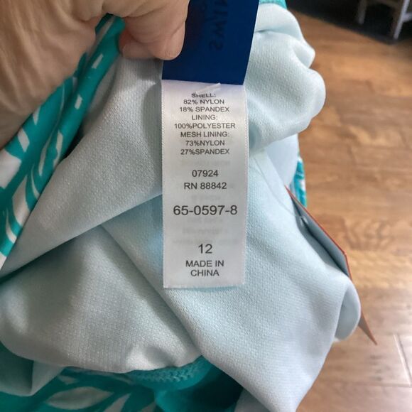 NWT Swimsuit for All High waist swim bottoms. size 12 turquoise - Picture 4 of 6